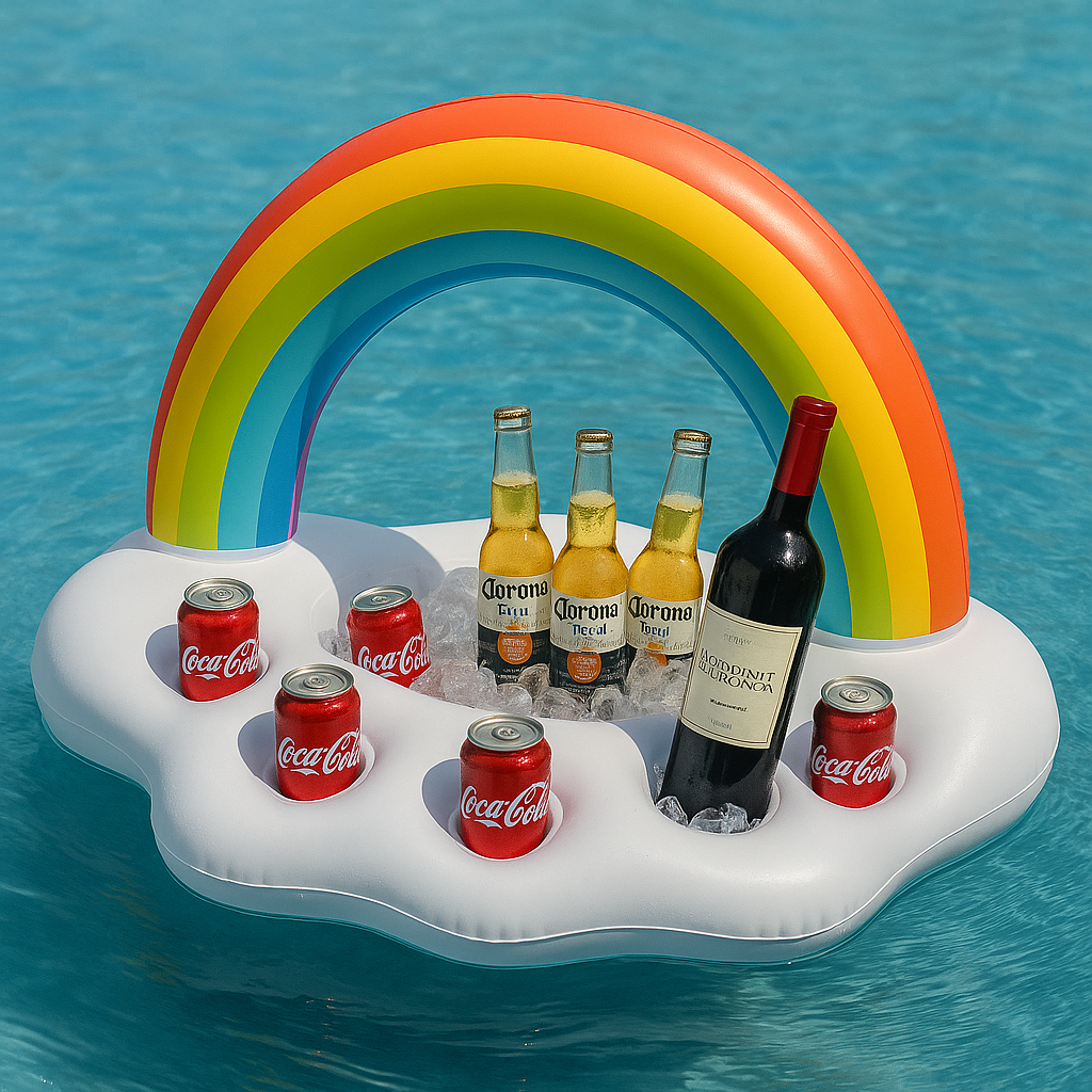 Poolparty Bier und Snackhalter - Regenbogen