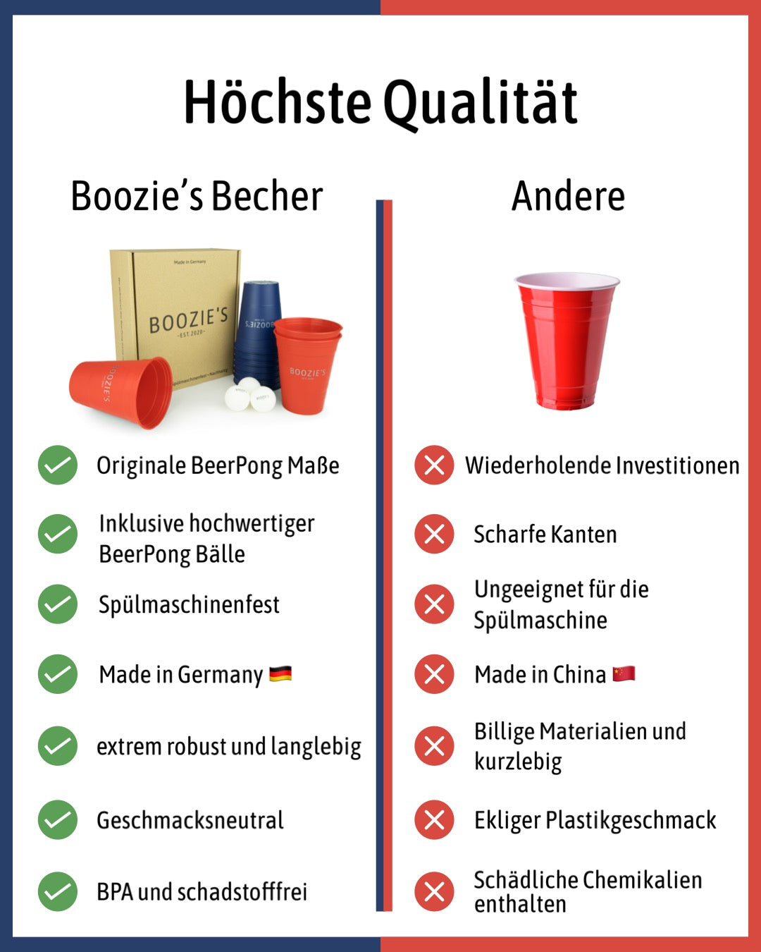 Boozies - Nachhaltige Beerpongbecher Mixed