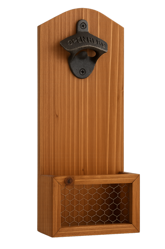 Wand-Flaschenöffner aus Holz