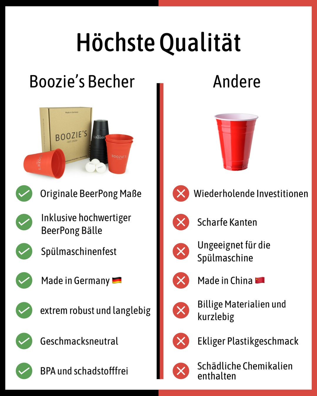 Boozies - Nachhaltige Beerpongbecher Mixed