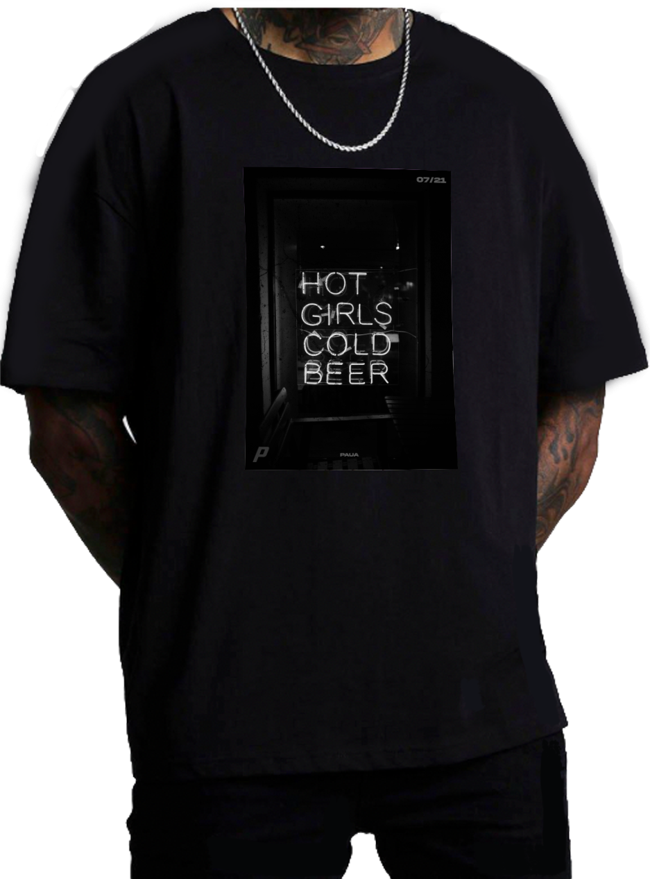 hotgirlscoldbeer.jpg - Organic Oversized Shirt