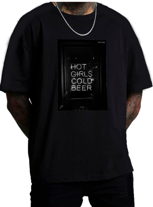 hotgirlscoldbeer.jpg - Organic Oversized Shirt